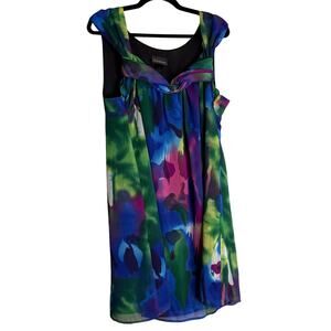Lane Bryant Mini Dress Women 20 Babydoll Art To Wear Lagenlook Plus Size Flowy